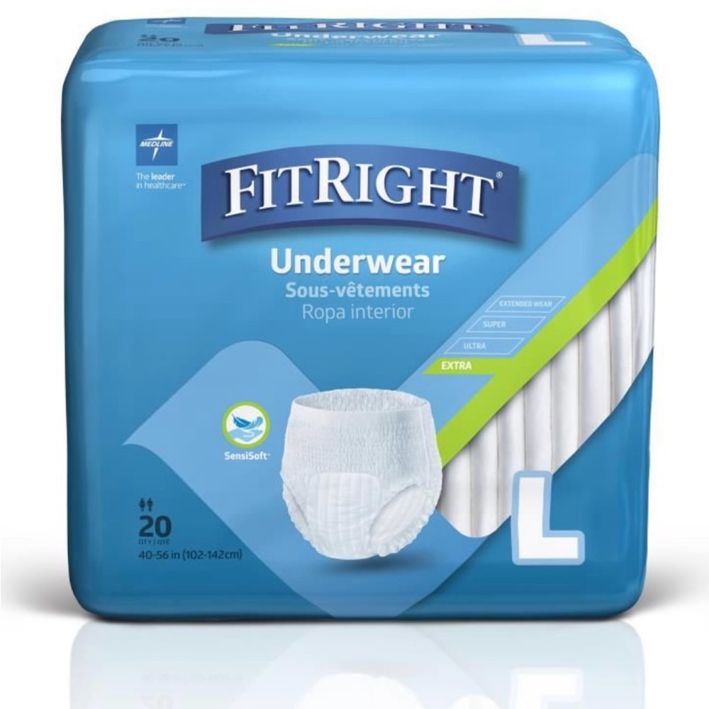 CASE: ‘FitRight Extra’: Disposable Adult
Incontinence Underwear (80 count)